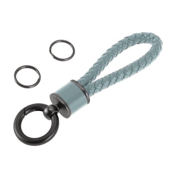 Llavero para automóvil Unique Bargains, llavero universal con anillo para llaves de control remoto para el hogar, cuero sintético, aleación de zinc, gris, 1 Pcs