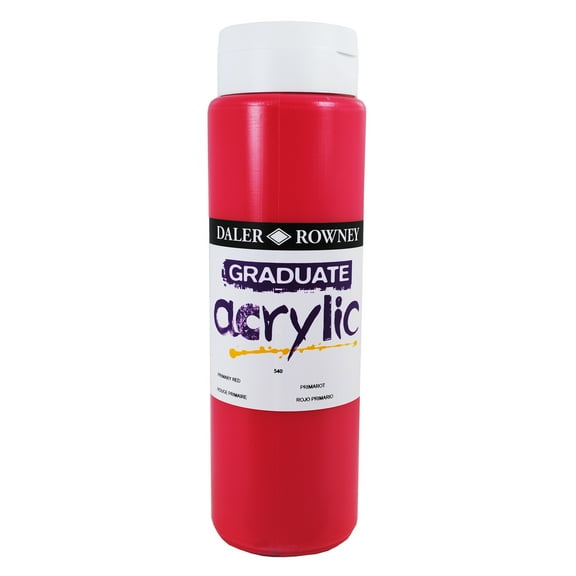 Daler-Rowney Graduate Acrylic, 500ml Bottle, Primary Red