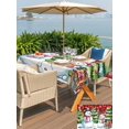 thumbnail image 4 of Outdoor Tablecloth with Umbrella Hole and Zipper, Christmas Snowman Rectangle Table Cloth 52x70 Inch Waterproof Tablecloth, Winter Snowflakes Xmas Trees Red Picnic Table Cover for Patio Camping, 4 of 7