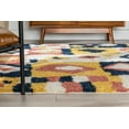 thumbnail image 6 of Well Woven Krix Multi Diamond Patchwork Retro Shag Area Rug 5x7 (5'3" x 7'3"), 6 of 8