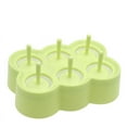 thumbnail image 3 of Molde para helado verde [6 cavidades], bandeja para cubitos de hielo con 6 celdas de silicona, utensilio de cocina de calidad alimentaria, sorbete de helado para paletas, 3 of 5