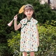 thumbnail image 5 of Vestido Qipao Cheongsam para niñas, Vestido Floral de Verano para niñas pequeñas, Vestido Informal para niñas pequeñas, 130 cm, 5 of 5
