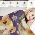 thumbnail image 3 of BCIIG Charming Hamster Flannel Blanket:   Cute Hamsters with Colorful Flowers on a Purple Background, Perfect for Adding a Fun and Whimsical Touch to Your Cozy Space 50x60in, 3 of 6