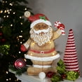 thumbnail image 2 of 15" LED Lighted Gingerbread Swirled Bearded Santa Christmas Figurine, 2 of 7