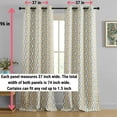 thumbnail image 4 of THD Tanny Ogee Ikatt Damask Patterned Window Grommet Curtains Bedroom - Light Blocking Darkening Window Panels, Set of 2 (Taupe/Grey, 37 W x 84 L), 4 of 8