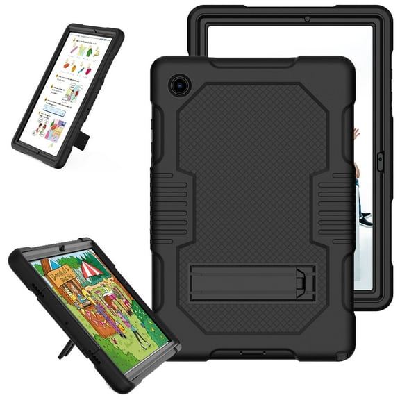 SaniMore for Samsung Galaxy Tab A8 10.5 inch 2022 SM-X200/SM-X205 Back Case Hidden Kickstand Heavy Duty Protective Tri-layer Shockproof Case for Galaxy Tab A8 2022 SM-X200/SM-X205, Black