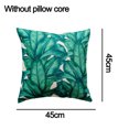 thumbnail image 2 of 2 fundas de cojín de sofá de algodón y cáñamo, funda de almohada con estampado de hojas de selva tropical, funda de cojín para automóvil, 2 of 5