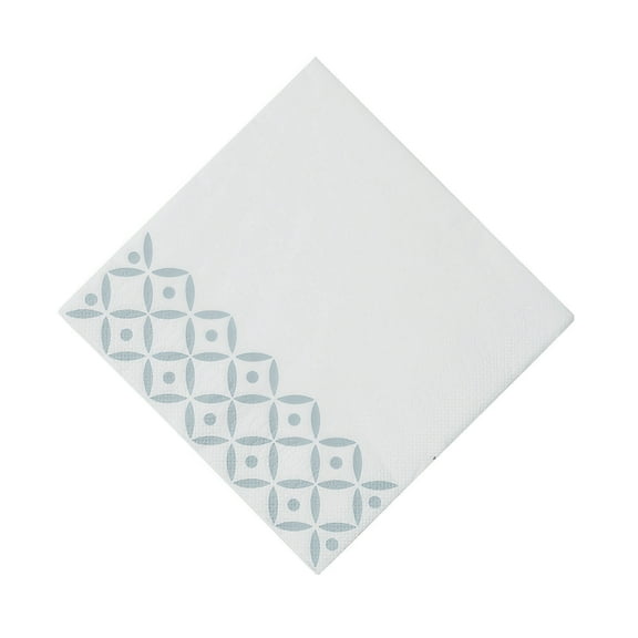Silver Geometric Lunch Napkin - Party Supplies - 16 Pieces
