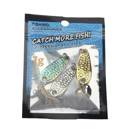 3.5/5/7G Sequins Fishhook Flies Spinners Spoon Bait Metal Fishing Jigs Lure 7G Mixed Color
