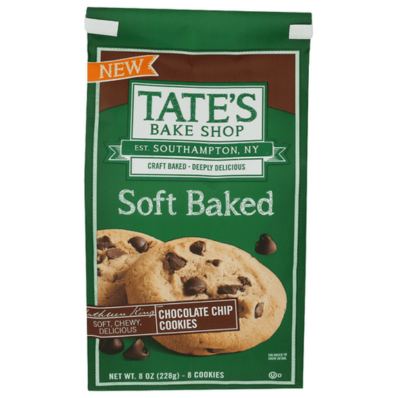 Tates Soft Baked Chocolate Chip Cookies 8 oz (Pack of 12)