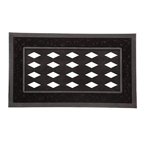Evergreen Scroll Rubber Living Room Floor Mats, 18 in x 30 in