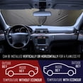 thumbnail image 5 of EcoNour Foldable 2-Piece Windshield Sunshade with Storage Pouch (32" x 36") | Durable 240T Polyester Sun Shade for Front Window Blocks 98% of UV Rays, Sun Protection, 5 of 6