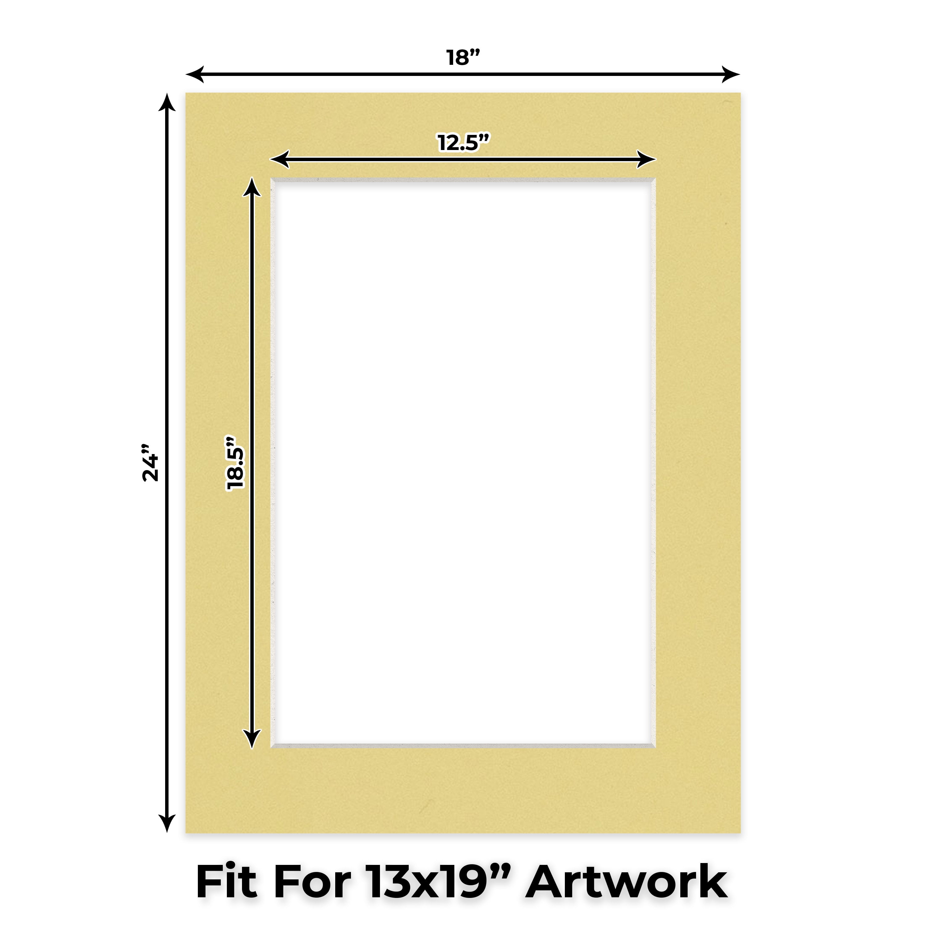 Soft Yellow Picture Frame Mat for 18x24 Frames - Fits 13x19 Photos - 1 Mat