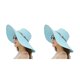 thumbnail image 3 of Minnieouse Sombrero de playa plegable con correa elástica en el interior - Fácil de llevar y usar Sombrero de paja de playa Gorra de playa Azul Cielo azul 2Conjunto, 3 of 6