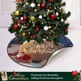 thumbnail image 6 of Coolnut Christmas Santa Claus Christmas Tree Mat Round Christmas Tree Stand Mat Decoration for Holiday Party Home Christmas Day Ornaments Floor Door, 28.3", 6 of 6