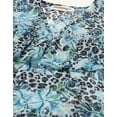 thumbnail image 4 of Moomaya Printed V-Neck Tops For Women, Ruffle Full Sleeve Sheer Summer Tunic Top, 4 of 9