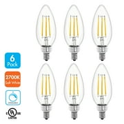 E12 Incandescent Led Bulbs Tenergy Led Dimmable Candelabra Filament Light Bulb 4w 40 Watt Equivalent Soft White