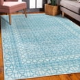 thumbnail image 3 of Geometric Decorative Rug, Abstract Design Lattice Print of Vintage Mesh Grid Intersecting Artwork, Quality Carpet for Bedroom Dorm and Living Room, 6 Sizes, Baby Blue, by Ambesonne, 3 of 4