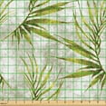 thumbnail image 2 of Ambesonne Tropical Fabric by the Yard Upholstery, Grungy Palm Leaves Art, 5 Yards, Yellow Green Pale Grey, 2 of 5