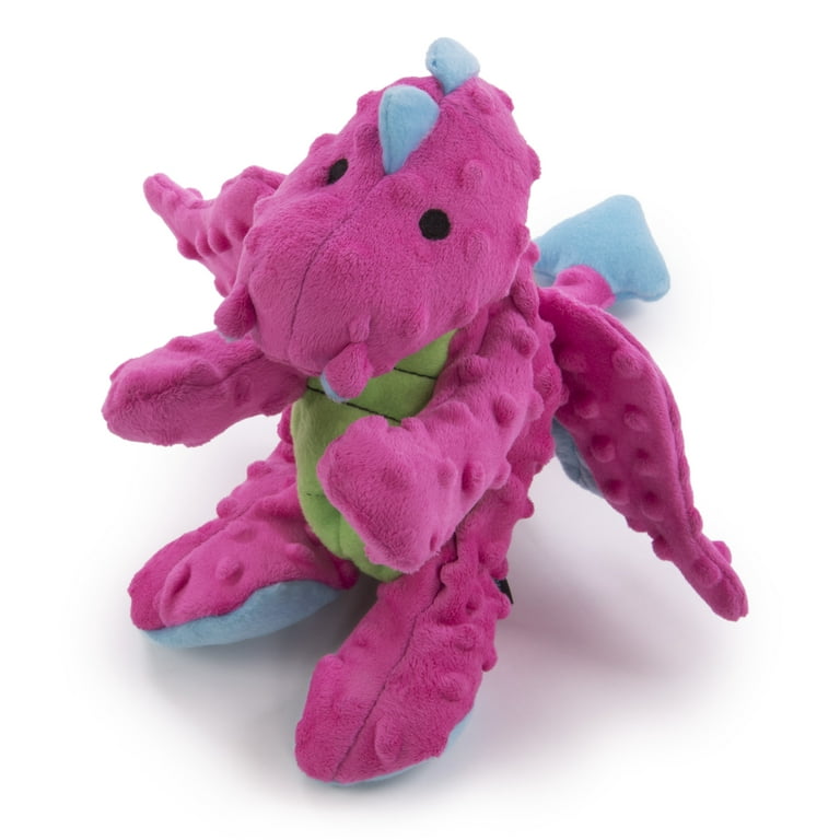 goDog Skinny Dragons Squeaker Plush Pet Toy for Dogs & Puppies