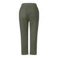 thumbnail image 5 of Yubnlvae Women's High Waist Wide Leg Cropped Pants with Pockets Green S, 5 of 7