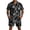 Black, variant on Dwelliawo Men's Camo Print 2 Piece Outfit Short Sleeve Hawaiian Shirt and Drawstring Shorts Lightweight Casual Summer Set for Beach Vacation and Everyday Wear Pink S