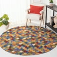 thumbnail image 2 of SAFAVIEH Soho Fortuna Polka Dots Wool Area Rug, Multi, 8' x 8' Square, 2 of 9