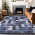 thumbnail image 6 of HomeRoots 665691 8 x 10 ft. Blue & Ivory Southwestern Transitional Washable Machine Made Rectangle Area Rug with UV Protection, 6 of 9