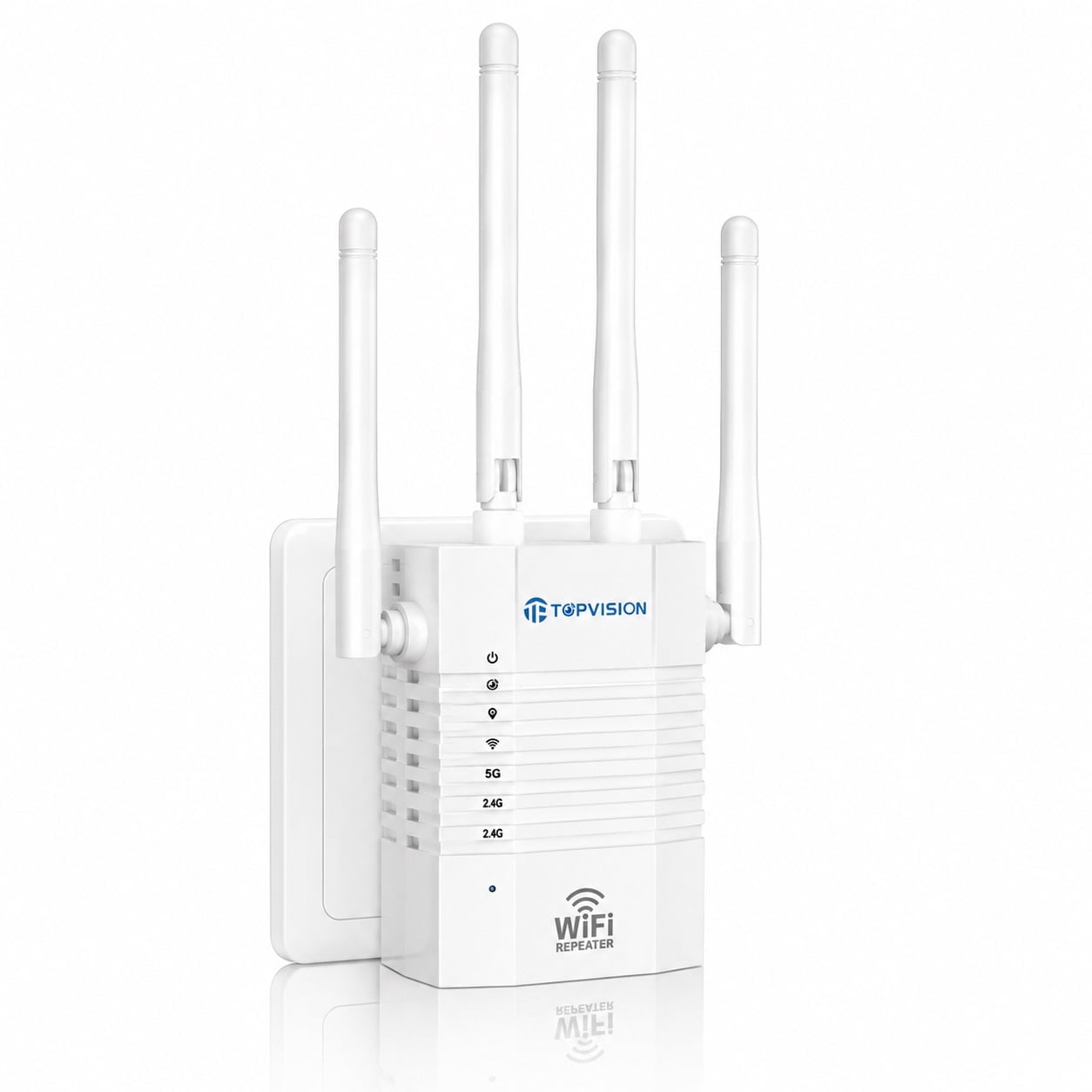 TOPVISION WiFi Extender Signal Booster for Home, 1200Mbps Dual Band 5GHz/2.4GHz WiFi Extender with Ethernet Port, Covers Up to 1500 Sq.Ft, WiFi Booster Supports 35 Devices, Easy Setup