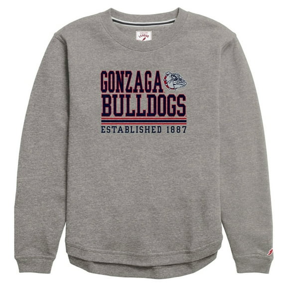 Women's League Collegiate Wear  Heather Gray Gonzaga Bulldogs Victory Springs Tri-Blend Fleece Pullover Sweatshirt