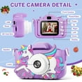 thumbnail image 6 of PayUSD Kids Camera for Girls Boys 1080HD Selfie Digital Cameras 64GB Video Toddler Unicorn Toys Christmas Birthday Gift Age 3-10, Purple, 6 of 10