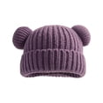 thumbnail image 1 of Splozh Toddler Beanie for Boys Girls Infant Baby Hats Cute Bear Ears Toddler Cotton Lined Girls Boys Warm Knitted Winter Hat Purple,1-10 Years, 1 of 4
