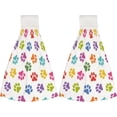 thumbnail image 2 of Hanging Towels 1 Pcs, Dish Towels Dog Paw Prints Pattern Absorbent Hand Towels with Hanging Loop Washcloth for Bathroom Kitchen, 2 of 6