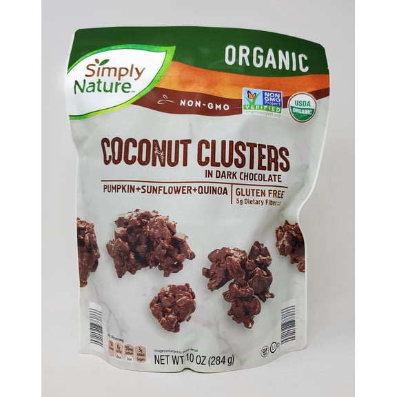 Simply Nature Coconut Clusters Dark Chocolate Organic Gluten Free 10 oz