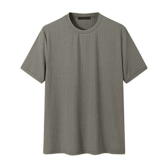 Mens Base Layer T-Shirts Casual Solid Color Short Sleeve Tees Pajamas Shirts, S