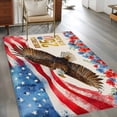 thumbnail image 3 of Independence Day Area Rugs 4'x6', Watercolor U. S. Flag Soaring Bald Eagle Linen Texture Low Pile Throw Living Room Rug Non-Slip Sturdy Edge Binding Carpet for Indoor Entryway Bedside Kitchen, 3 of 9