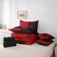 thumbnail image 6 of Homewish Black Red Crown Bedding Comforter Set 7 Pieces for Couple, Romantic Valentines Day Full Bedding Set, King and Queen Reversible Fitted Sheet Flat Sheet, Ultra Soft Bedroom Decor, 6 of 8