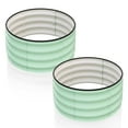 thumbnail image 2 of Kicctian 2Pcs Galvanized Outdoor Raised Garden Bed, 2x2x1 ft Round Metal Planter Box for Vegetables, Herbs, and Flowers, Olive Green, 2 of 8