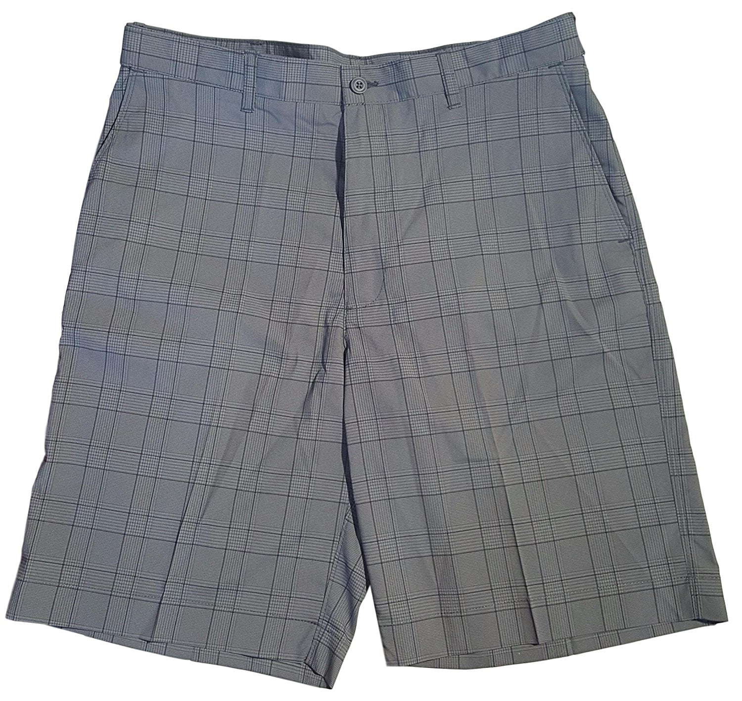 PGA Tour Men's Flat Front Expandable Waist Golf Shorts (38, Gray/Gray ...