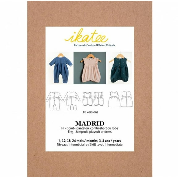 Ikatee Sewing Pattern Baby Madrid Jumpsuit Baby, Kids 6 months - 4 years