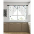thumbnail image 4 of Swag Curtains, Spring Summer Flower Floral Sunflower Daisy Butterfly White Rod Pocket Kitchen Curtains Valances Tier Curtains Swag Valance Curtains for Bedroom Living Room 36" x 45", 2 Panels, 4 of 6