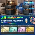 thumbnail image 4 of Nightstand with Charging Station and LED Lights, LED Night Stand with 2 USB Ports and 2 AC Outlets, Modern End Table with 3 Drawers, Bedside Table with Open Storage for Bedroom, Rustic Brown, 4 of 19