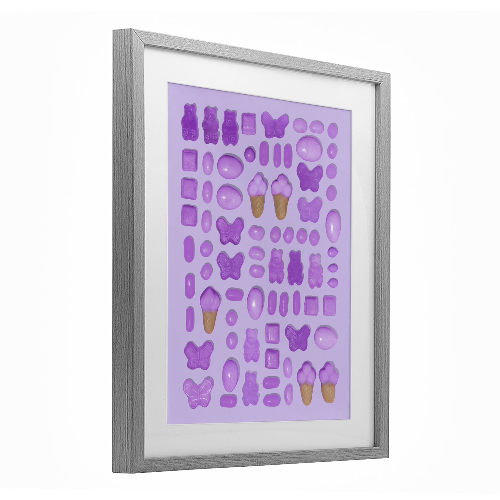Stupell Industries Lilac Purple Toned Candies Gray Framed Print Under Glass, design by LISH Creative