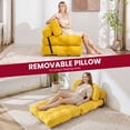thumbnail image 3 of Centilab Folding Sofa Bed, Convertible Sleeper Chair with Pillow, Foldable Floor Sofa Couch, Portable Futon Mattress with Back Support for Living Room Bedroom Guest Room, Single Yellow, 3 of 9