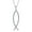 Clear, variant on Womens Dainty Sterling Silver Jesus Fish Ichthys Pendant Necklace for Christians