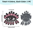 thumbnail image 2 of 4Pcs Big Eye Glitter Computerized Embroidery Cloth Iron on Patches Sequin Appliques Costume Accessories Mixed Color, 2 of 5
