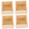 thumbnail image 5 of IBASETOY 4Pcs Unfinished Wooden Crates for Display Khaki Wood Boxes Multipurpose Storage, 5 of 8