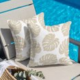 thumbnail image 2 of Throw Pillow Covers 16x16 Inch, Beige Monstera Leaf Decorative Pillow Cases for Couch Sofa Bed, Tropical Plant Foliage Botanical Boho Cotton Linen Square Home Decor Pillowcases with Hidden Zipper, 2 of 9