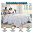 thumbnail image 2 of Casa Platino Twin Quilted Blanket - Quilted Summer Blanket, Pre-Washed Soft Breathable, Microfiber Down Alternative Fill, All Season Warm Blanket - White Base Grey Dot, 2 of 8