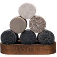 thumbnail image 5 of Whiskey Chilling Stones - Set of 6 Handcrafted Premium Granite Round Sipping Rocks - Hardwood Presentation & Storage Tray - Perfect Gift by R.O.C.K.S., 5 of 5